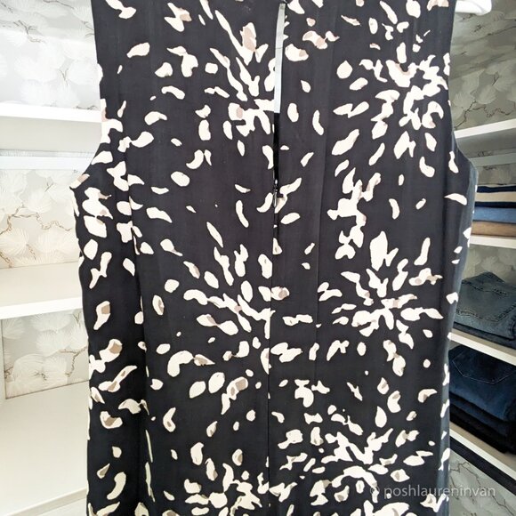 Jaeger Sleeveless Shift Dress – Black / White Floral Print – US 6 - Picture 11 of 16